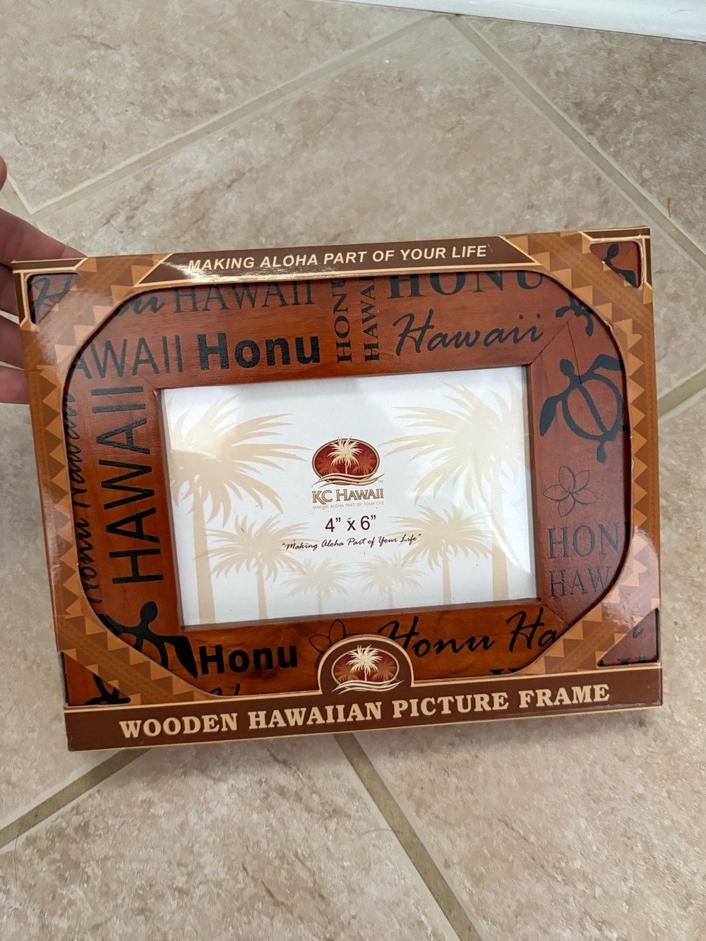 Hawaiian Islands 4" X 6" Wooden Photo Frame Aloha Hawaii Pictures New In Box NIB